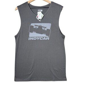 IndyCar Women’s Sleeveless Gray Graphic Print Muscle Tank Top Lightweight size M